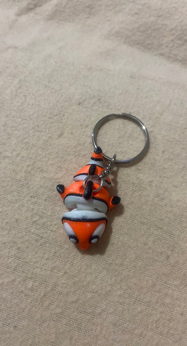 Turuncu Boncuklu Rock Punk Anahtarlık3D - Görsel 2