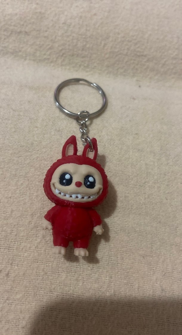 Kırmızı labubu Anahtarlık 3D - Görsel 2