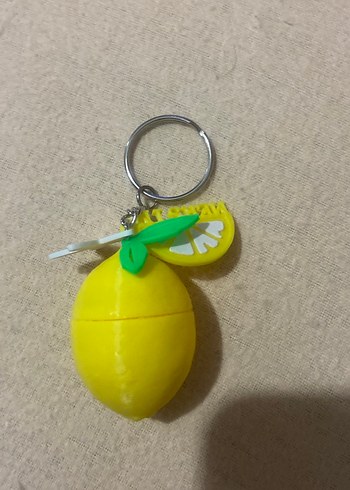 Sarı Zincir Detaylı Limon Anahtarlık - Görsel 2