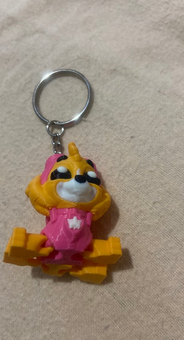 Pembe Zincir Detaylı Renkli Rock Punk Anahtarlık - Görsel 2