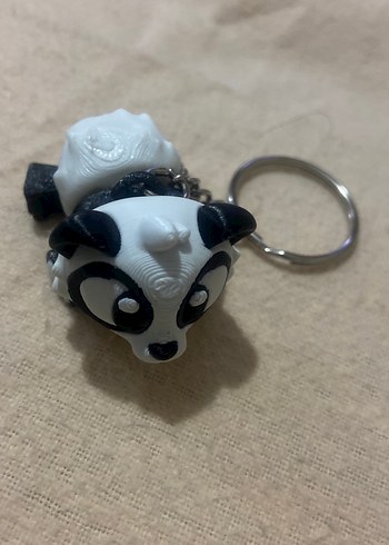 Minimalist Siyah Beyaz Anahtarlık 3D - Görsel 2