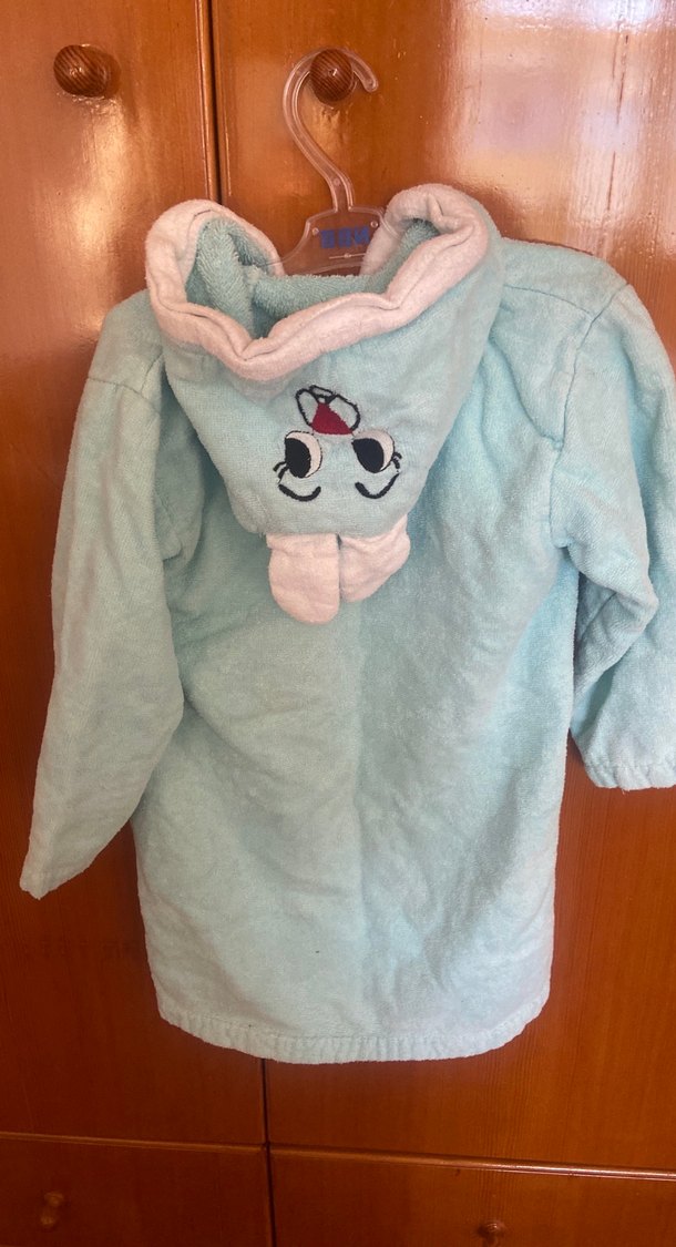 Nakışlı Mavi Erkek Çocuk Bornozu - Görsel 3