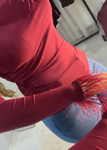 Zara Kürk Detaylı Siyah Uzun Kollu Bluz