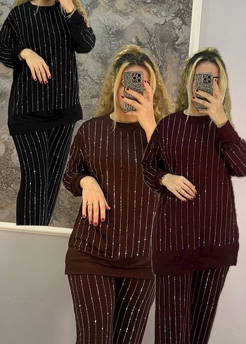 Bordo taşlı Takım
