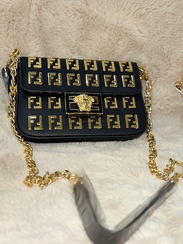 Versace Siyah/Gold Şık Omuz Çantası