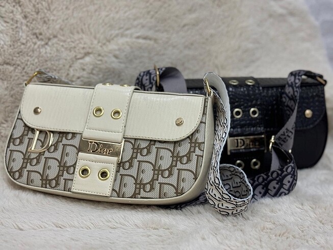  Beden ten rengi Renk Dior Yazı Detaylı Şık Omuz Çantası