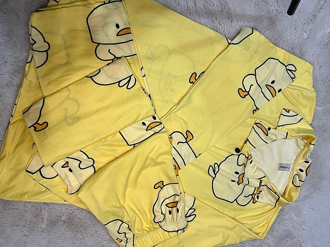 l Beden sarı Renk Pijama takımı