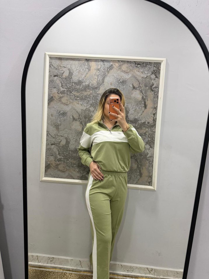 Kadın Haki Oversize Spor Takım - Görsel 3