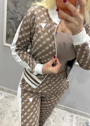 Kahverengi Yılan Desenli Kadın Eşofman Takımı - Görsel 4