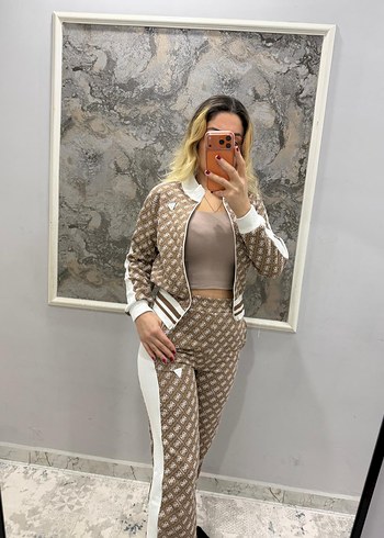 Kahverengi Yılan Desenli Kadın Eşofman Takımı - Görsel 6