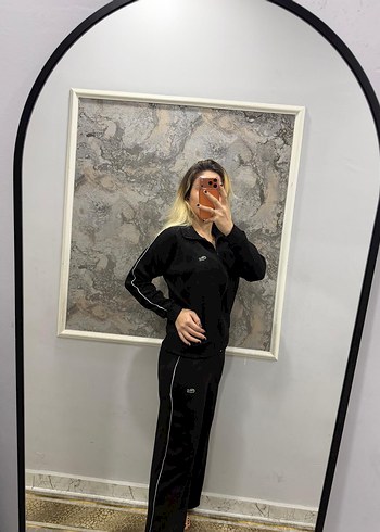 Siyah Yüksek Yakalı Kadın Eşofman Takımı - Görsel 2