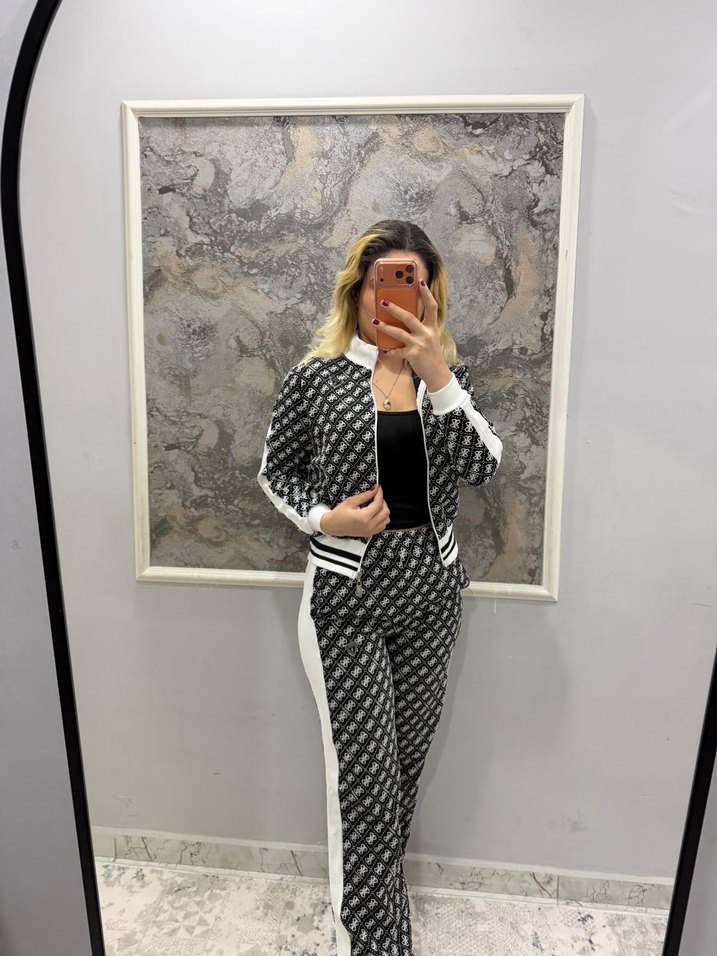 Kadın Yılan Desenli Rahat Eşofman Takımı - Görsel 5