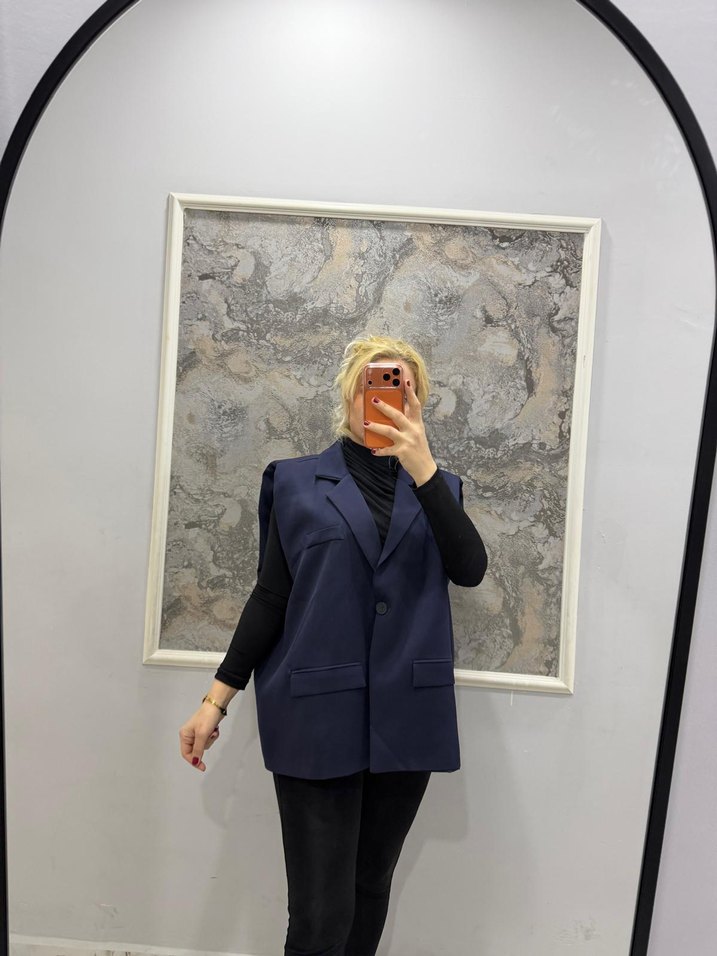 Kemerli Siyah Kadın Blazer - Görsel 2