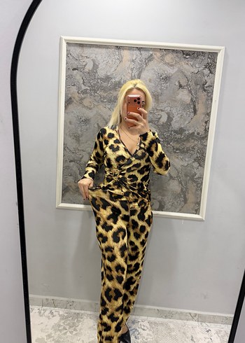 Leopar Desenli Kadın Uzun Tulum - Görsel 4