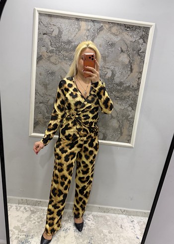 Leopar Desenli Kadın Uzun Tulum - Görsel 12