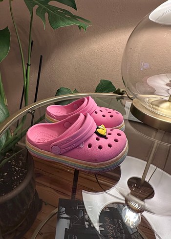 21 Beden pembe Renk Kız Çocuk Pembe Crocs Terlik