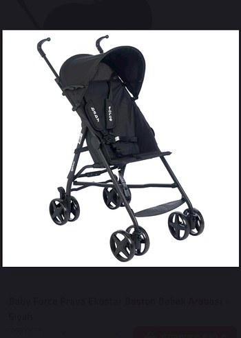 Baby Force Siyah Baston Bebek Arabası