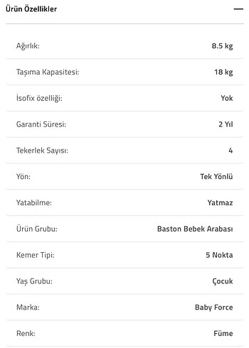 Baby Force Siyah Baston Bebek Arabası - Görsel 4