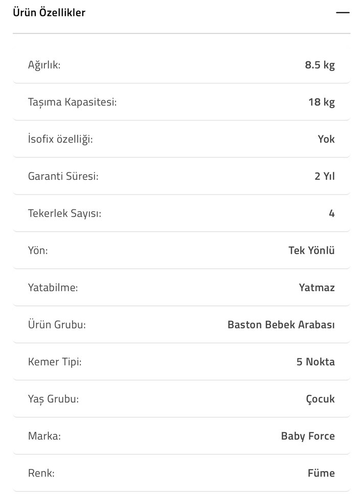 Baby Force Siyah Baston Bebek Arabası - Görsel 4