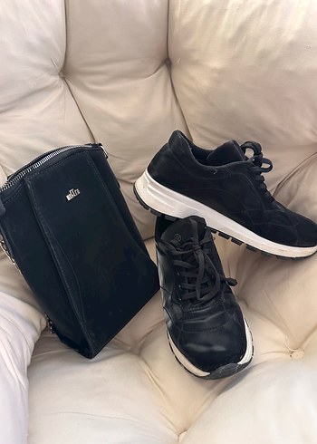 37 Beden Siyah ELLE Bağcıklı Kadın Sneakers