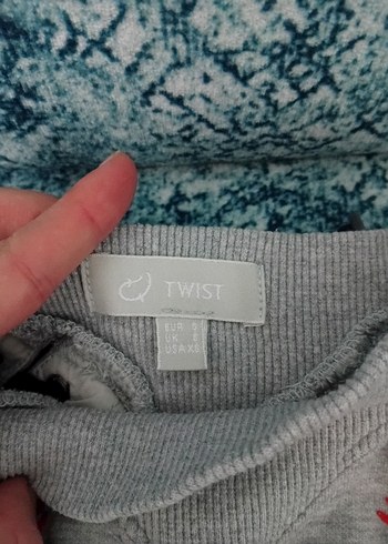 Twist Gri Nakışlı Kadın Sweatshirt