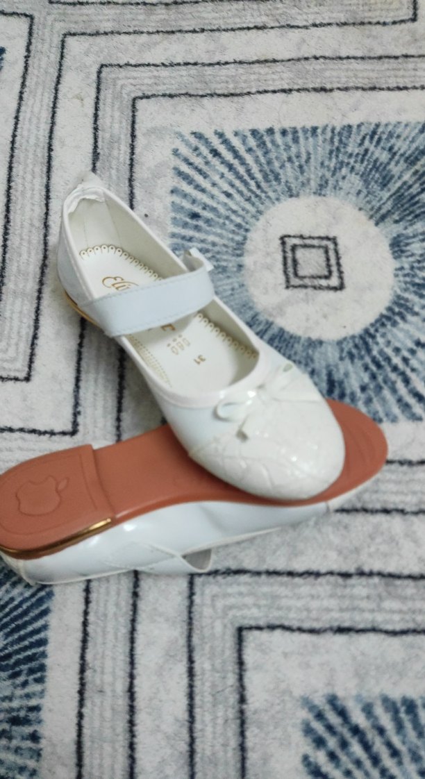 Beyaz Nakışlı Kız Çocuk Babet - Görsel 4