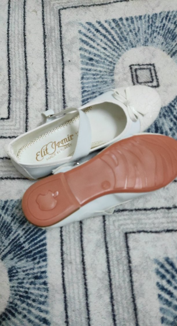 Beyaz Nakışlı Kız Çocuk Babet - Görsel 2