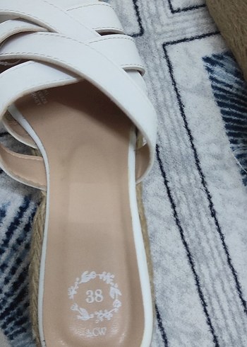 Beyaz Kadın Dolgu Topuklu Espadril Terlik - Görsel 4