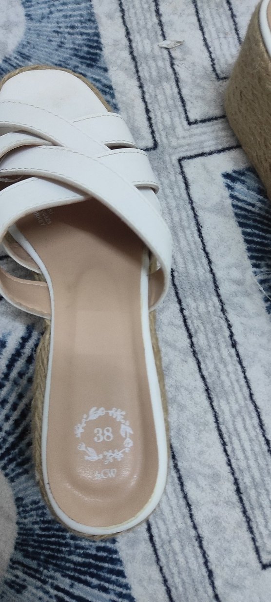 Beyaz Kadın Dolgu Topuklu Espadril Terlik - Görsel 4