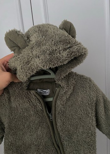 Koyu yeşil Kürk Detaylı Bebek Tulumu - Görsel 2