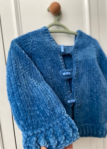 Mavi Örgü Erkek Çocuk Hırka - Görsel 3