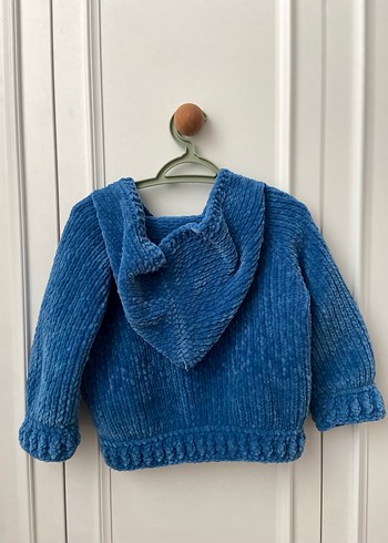 Mavi Örgü Erkek Çocuk Hırka - Görsel 2