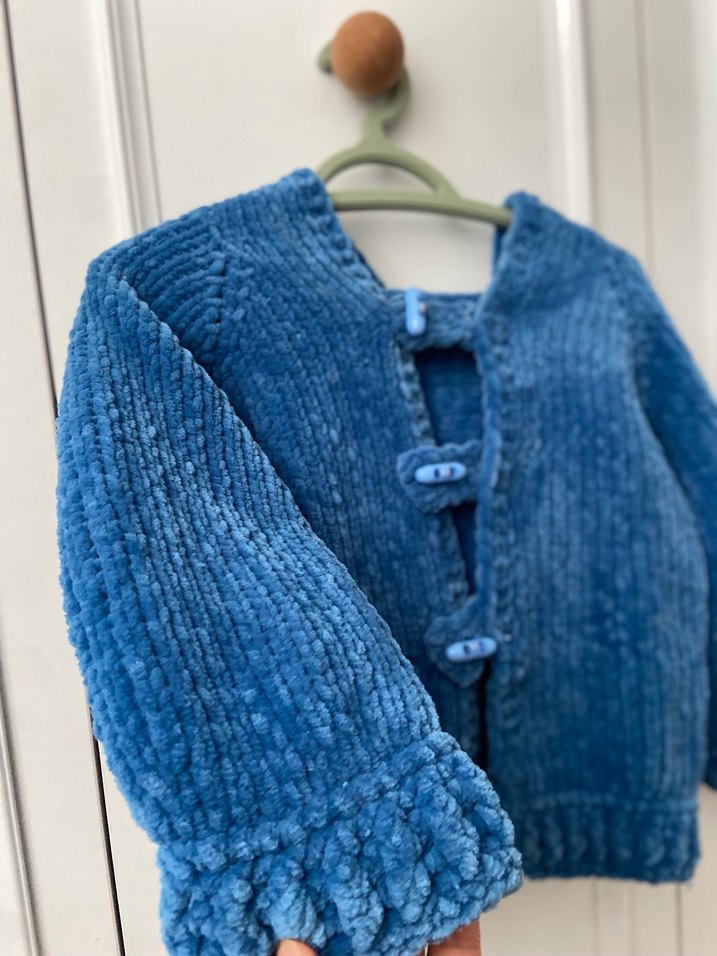 Mavi Örgü Erkek Çocuk Hırka - Görsel 3