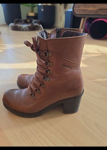 Kahverengi Deri Biker Kadın Botu darkwood marka - Görsel 5