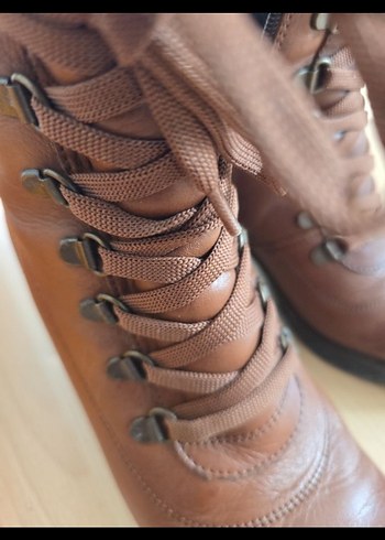 Kahverengi Deri Biker Kadın Botu darkwood marka - Görsel 2