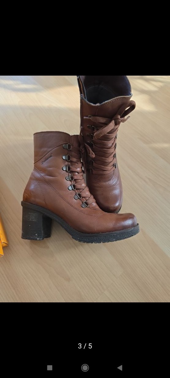 Kahverengi Deri Biker Kadın Botu darkwood marka - Görsel 3