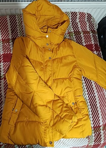 l Beden Kız erkek hardal rengi mont