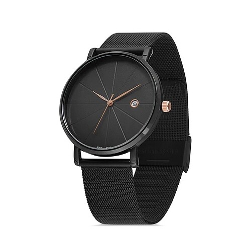 Aqua di Polo Unisex Siyah Hasır Kordonlu Analog Kol Saati
