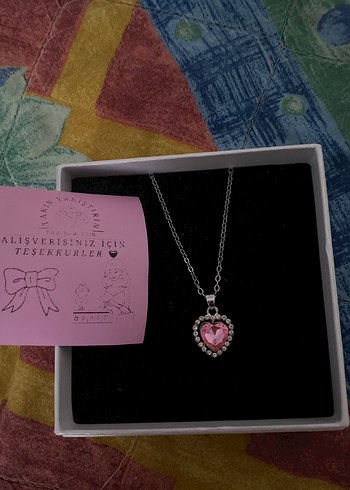 Pembe Taşlı Zincir Detaylı Bohem Kolye