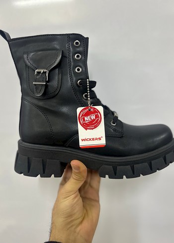 Kadın Siyah Deri Goth Platformlu Bot - Görsel 2