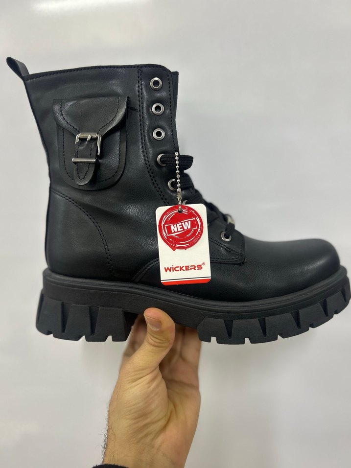 Kadın Siyah Deri Goth Platformlu Bot - Görsel 2