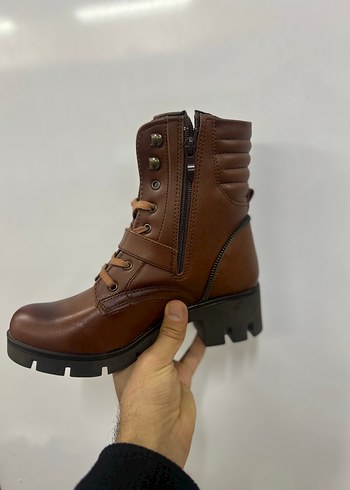 Kahverengi Tokalı Deri Biker Bot - Görsel 2