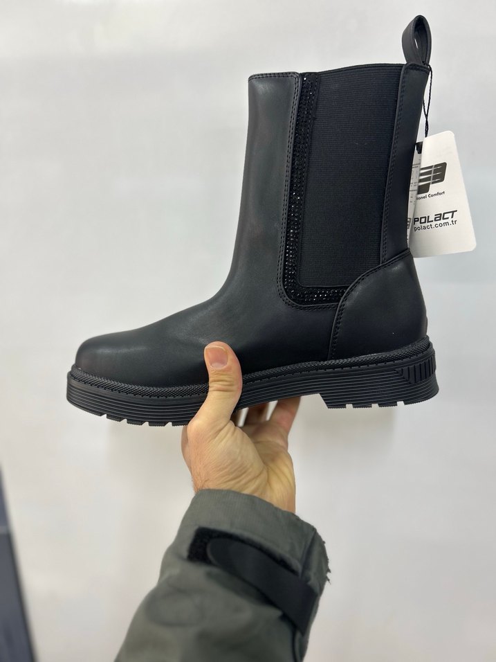 Siyah Kadın Lastik Stiletto Bot - Görsel 2