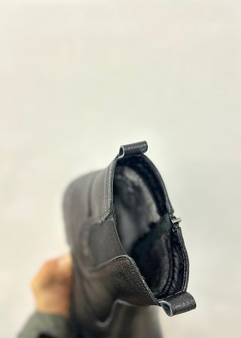 Siyah Deri Erkek Biker Bot - Görsel 3