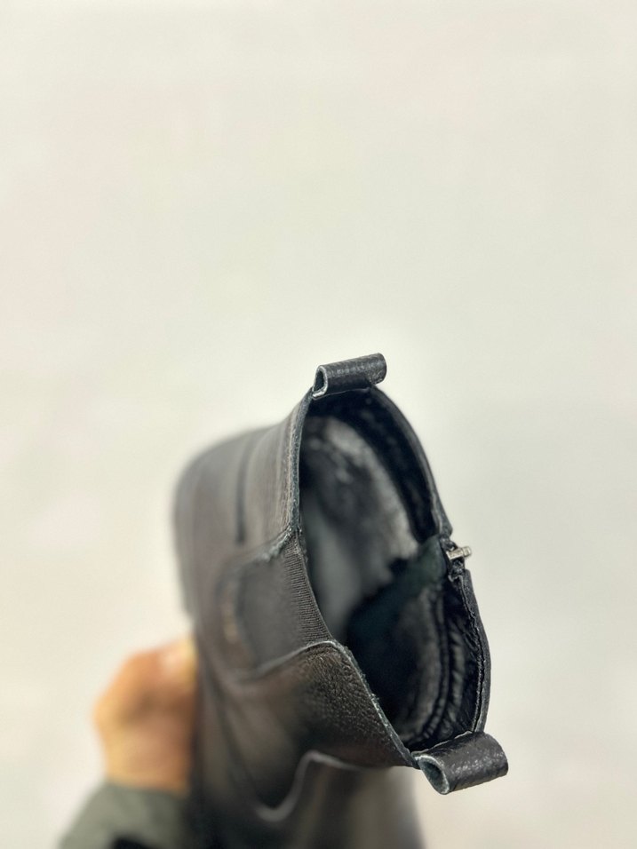 Siyah Deri Erkek Biker Bot - Görsel 3