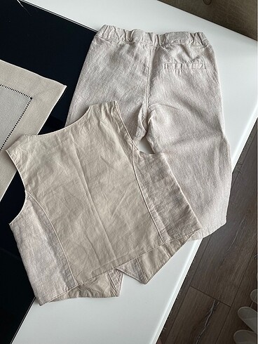 H&M H&M Erkek Bebek Keten Yelek Pantalon Takım