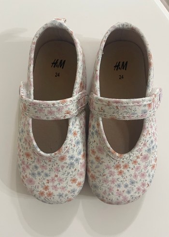 H&M Kız Bebek Çiçekli Cırtlı Babet - Görsel 2