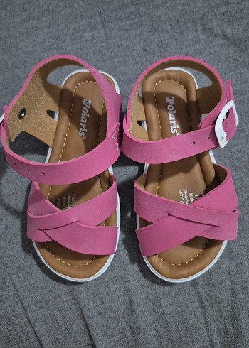 23 Beden pembe Renk Pembe Tokalı Kız Çocuk Sandalet