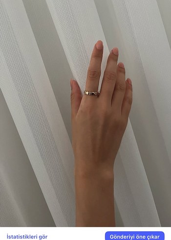 Minimalist Altın Kadın Çelik Yüzük