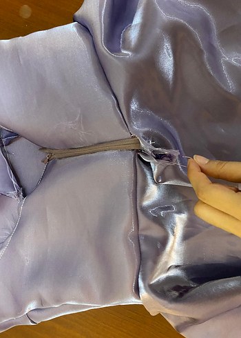 Parlak Mor V Yakalı Kolsuz Kız Elbisesi - Görsel 8